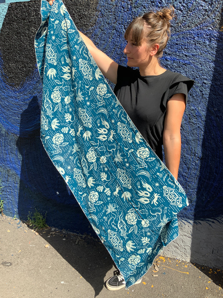 MAXI FOULARD DULCE Pyrene bleu - JUCE collection
