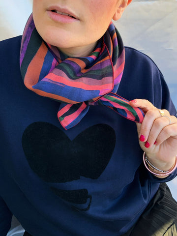 Foulard DULCE imprimé rayures multicolores bengale