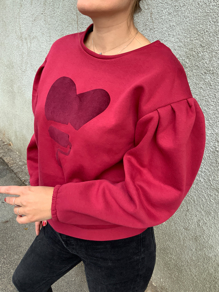 SWEAT FAUVETTE - bordeaux