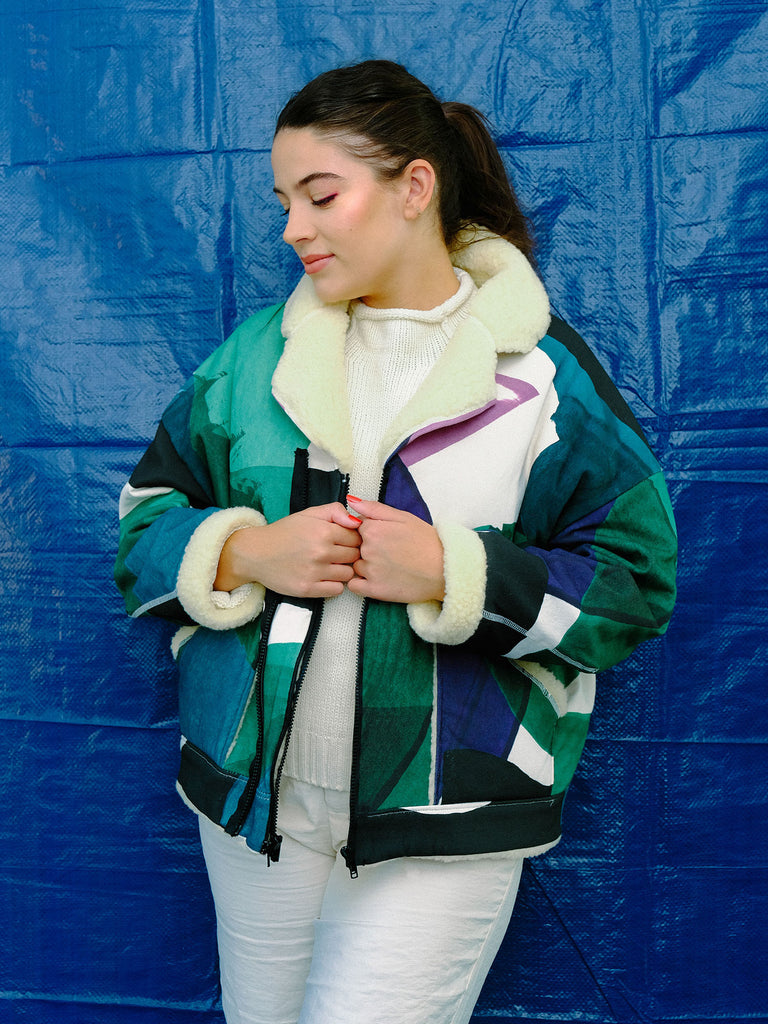 Manteau INGRES - Green abstract -JUCE collection