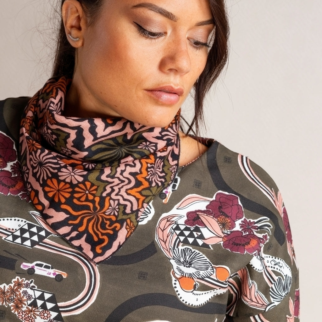 CARRE BANDANA MIRGUE ▪ imprimé Délirium - JUCE collection