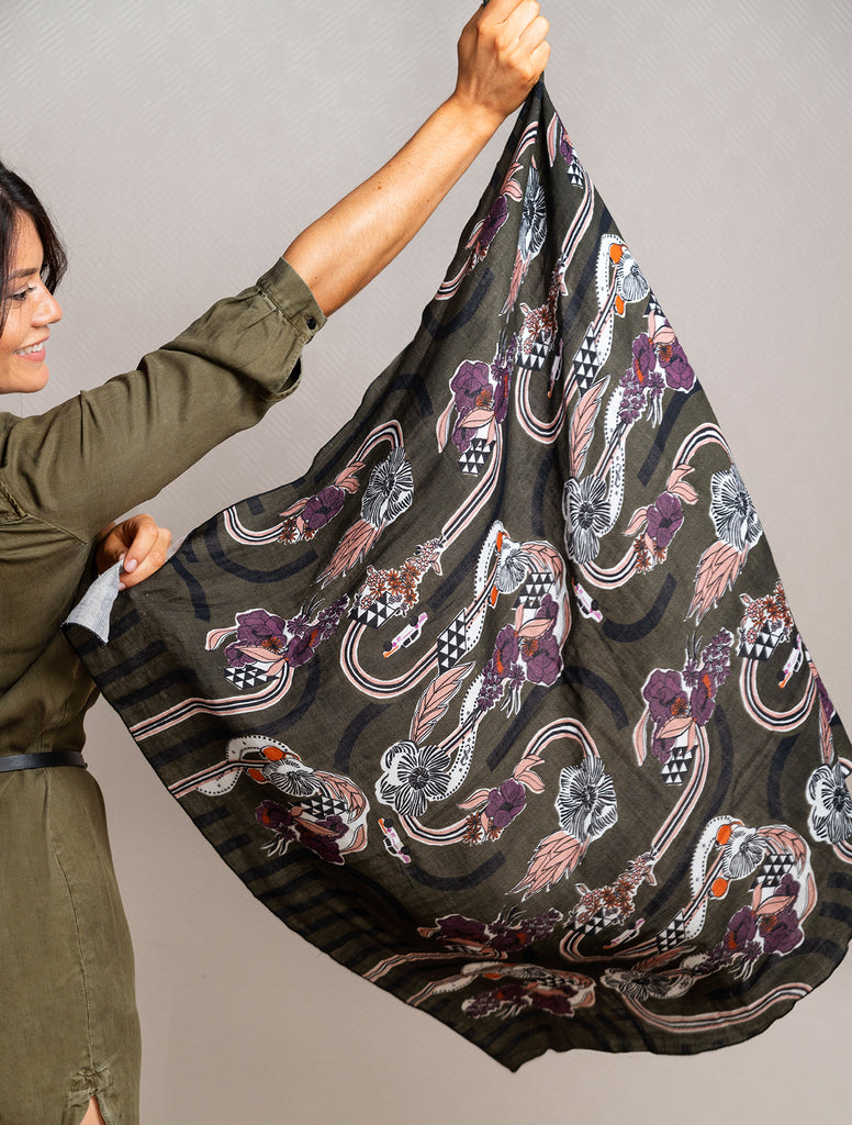 Maxi écharpe DULCE imprimé WINNEUSE  - JUCE collection